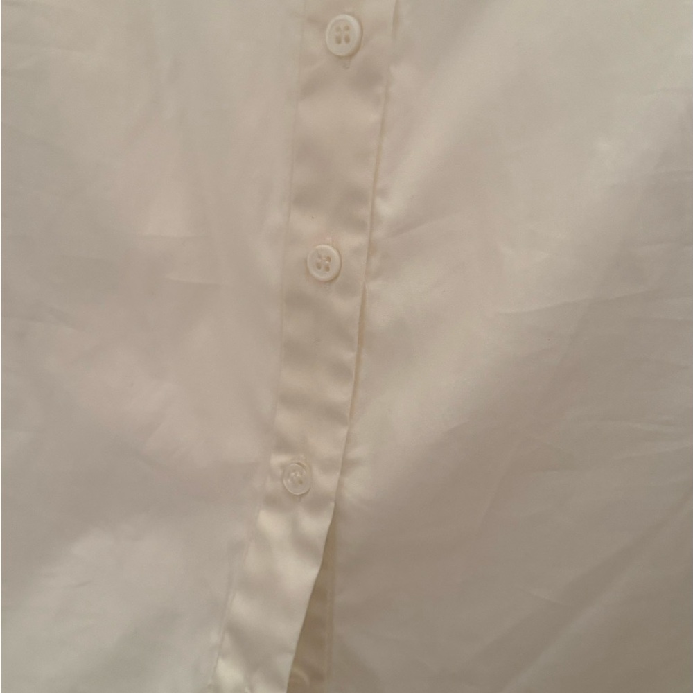 NWT-Zara Puff Belle Sleeve White Button Down - Picture 3 of 6